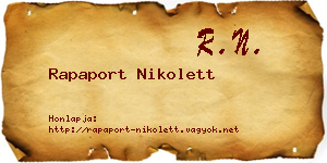 Rapaport Nikolett névjegykártya