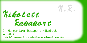 nikolett rapaport business card